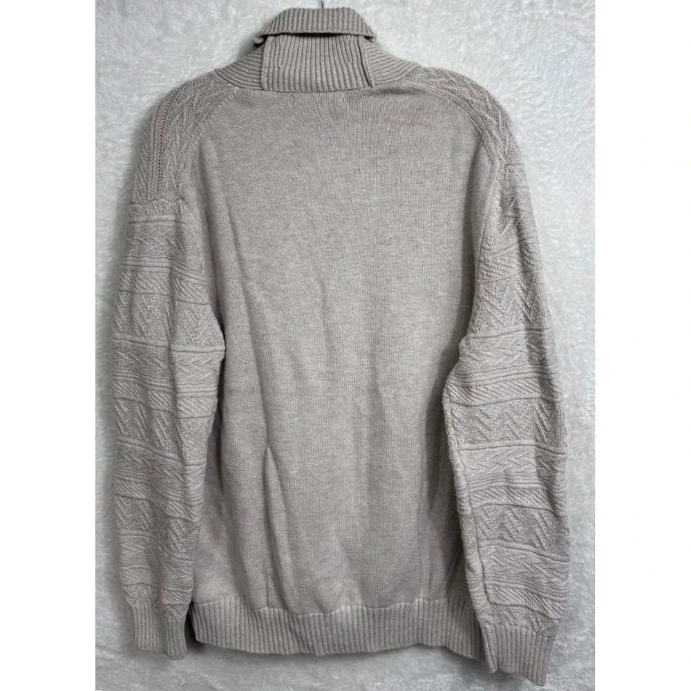 Banana Republic Mens XL Shawl Collar Cardigan Wool Blend Cable Knit Grandpa Core